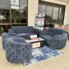 Luxury Chesterfield Fabric Sofa Set